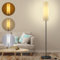 Yicenscoltd Stehlampe Wohnzimmer wird mit einer 12W E27 Glühbirne geliefert, LED Stehlampe Dimmbar mit 3 Farbtemperaturen, Leinen Lampenschirm, Fußschalter, Geeignet für Schlafzimmer, Lesen, Büro usw