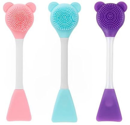 PRAOFRT 3 Stück Beidseitig Gesichtsreinigungsbürste Silikon Mit Griff Peeling Reinigungsbürste GesichtsbüRste Face Scrubber Für Porenreinigen Gesicht Reinigung Für Alle Hauttypen