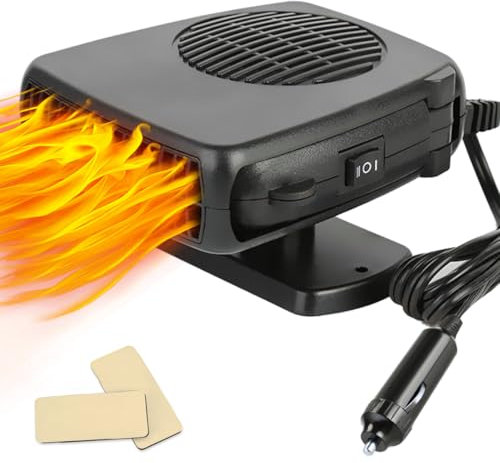 Leaflai Tragbare Autoheizung 12V, Winter-Auto-Heizung-Kit 150W Plug in Zigarettenanzünder Heizung, 2-in-1-Modi Auto-Heizung Fan