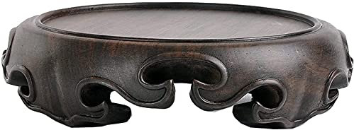 Soporte para Plantas, Base Redonda Tallada de secuoya, Base de Madera para jarrón, Soporte de Madera para Maceta, Tetera, Base para Estatua, Base para bonsái, Soporte de exhibición para Deco