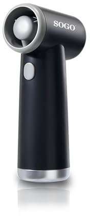 SOGO Ventilador de Mano Portátil Recargable con Motor BLDC 40000RPM con Aire Potente y Silencioso - Mini Ventilador USB Tipo C Recargable con Autonomía de 7H - Ventilador de Viaje con Fácil Transporte