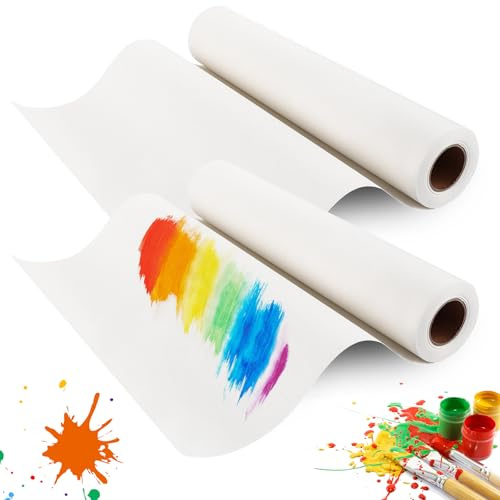 STATVAST - Rotolo di carta da disegno, 38 cm x 30 m, per bambini, artisti, schizzi, carta stagnola, 70 g/m², carta stagnola riciclata per bambini e studenti (2 pezzi)
