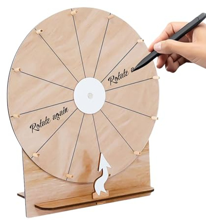 Ylnailky Ruleta Giratoria De Premios | Ruleta De Madera De 28 Cm para Sorteos | Material para Fiestas Giratorio para Niños Y Adultos Juegos Noche Aula Recompensas | Organizadores Eventos Ferias