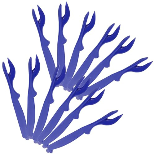 JECOMPRIS Set 10 Pezzi Forchette per Granchi in Plastica Blu, Strumenti per Frutti di Mare Resistenti alle Deformazioni, Accessori per Ristoranti e Uso Domestico per Aprire Granchi