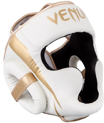 Venum Herren Elite Headgear Kopfschutz, Weiß/Gold, Einheitsgröße