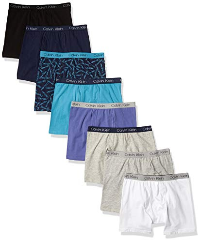 Calvin Klein Kids Boys' Modern Cotton Boxer Brief Underwear 8-Pack, Mixed Pack, Large