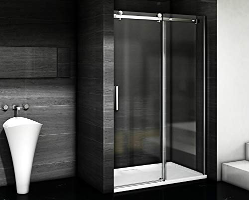 Aica Sanitär Duschabtrennung Duschtür 6mm glas Schiebetür (115cm,H195cm)