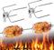 XMTECH 2 Stück BBQ Fleischklammer für Drehspieß Edelstahl,Fleischnadeln für Grillspieß Hähnchengrill Grillgabel Multifunktionale Klammern
