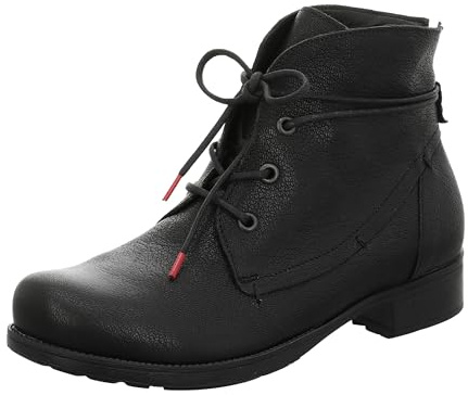 Think! Botines de piel de cordero curtidos sin cromo pensando para mujer, 0010 negro., 36.5 EU