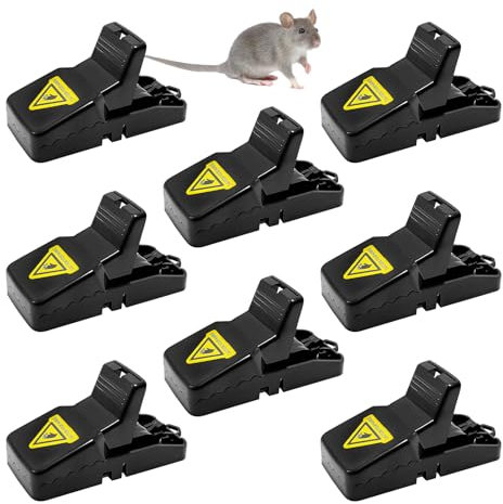 Diompirux 8 Stück Mausefalle, Wiederverwendbar Mouse Trap Profi, ohne Rattengift, Extrem effektive Mouse Trap, Sicher leichte Anwendung, ideal Rat Trap für Haus, Küche, Garten