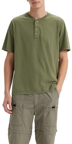 Levi'S Camisa Henley de 3 Botones para Hombre, Bluish Olive, M