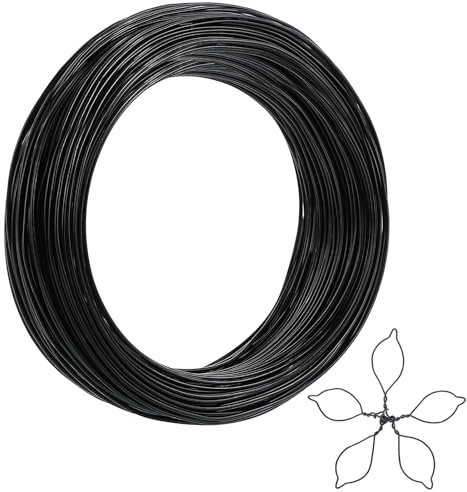 Yoosso Alambre de juguete de 1 mm x 30 m, alambre para manualidades, alambre de aluminio negro, acero inoxidable, para manualidades, manualidades