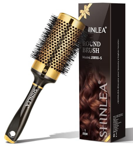 SHINLEA - Spazzola rotonda per capelli per asciugatura, 53 mm, in alluminio, spazzola per capelli ricci, spazzole per capelli da donna, arricciatura professionale, asciugatura, styling, lisciatura e