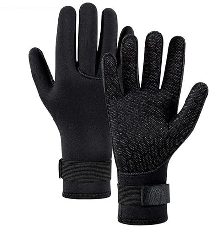 nmbhus Handschuhe Neopren Tauchen Surfen Handschuhe 3MM for Männer Frauen Kinder Thermische Anti-Rutsch-Handschuhe Speerfischen Rafting Kajak Paddeln (Color : KKQ-015 Black, Size : S)