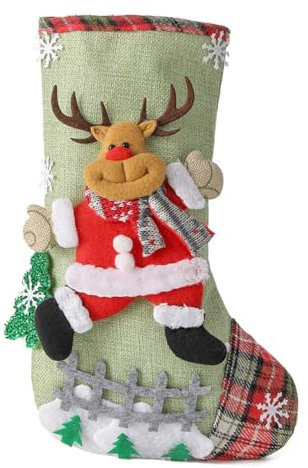 Blausky 1 chaussette de Noël, grande chaussette de Saint-Nicolas, à suspendre, décoration de Noël, chaussettes de Noël, chaussettes de Saint-Nicolas, cadeau de décoration de cheminée de Noël