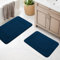chakme Badezimmerteppich Set 2 Teilig, Weiche Badematte aus Memory-Schaum Badvorleger rutschfest Waschbar, Badezimmer Teppiche Set für Toilette Dusche und Badewanne Navy blau