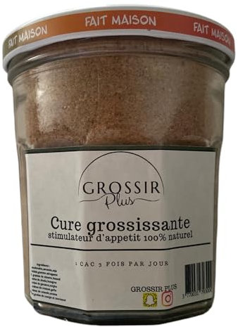 GROSSIR PLUS - Complément Prise de Poids Naturel - Gainer Hypercalorique avec Protéine Végétale, Cacahuète, Amande, Fenugrec - Augmentation Rapide de la Masse - Sachet 500g, Khalta Sahrawya