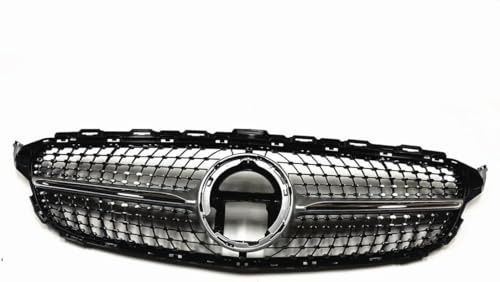 LVTFCO Parrilla Delantera de Coche para Mercedes Benz W205 C200 C300 C43 AMG 2019-2021, Parachoques de Coche Rejillas Frontales de Radiador Parrilla de Calandra Delantera de Malla