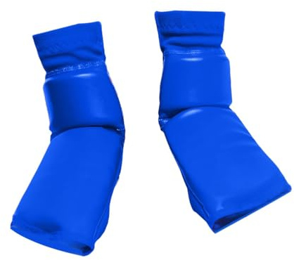 rockible Protezione per i Piedi da Boxe Attrezzatura per Allenamento Sparring Gear Muay Thai Taekwondo Protezione per Piedi in Pelle PU per Kickboxing, Blu, S