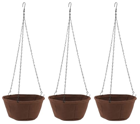 Yosoo Plantadora Colgante, Macetas Al Aire Libre con Material de Tela No Tejido de Gancho Cadena Ideal para Orquídeas, Helechos, Plantas Araña, Decoración del Jardín Balcón (10 Pulgadas)