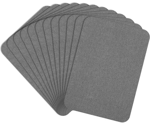 12 Stück Baumwoll-Reparaturflicken Dunkelgrau Iron On Repair Patches Flicken zum Aufbügeln Selbstklebende Bügelflicken Aufbügelflicken für Kleidung, Hosen, Flicken und Dekorieren(7,5 cm x 10,5 cm)