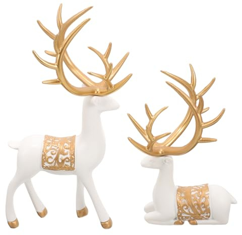 Alipis Decoraciones De De Resina Estatuas De Reno Navideño para Dormitorio Decoración De Escritorio para Oficina Adornos Artesanales De para Habitaciones