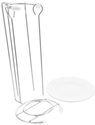 NUOBESTY Supporto Appendispiedini in Acciaio Resistente per Barbecue Porta Spiedini con Aghi Affilati per Carne e Kebab Design Ergonomico e Sicuro per Grigliate all Aperto