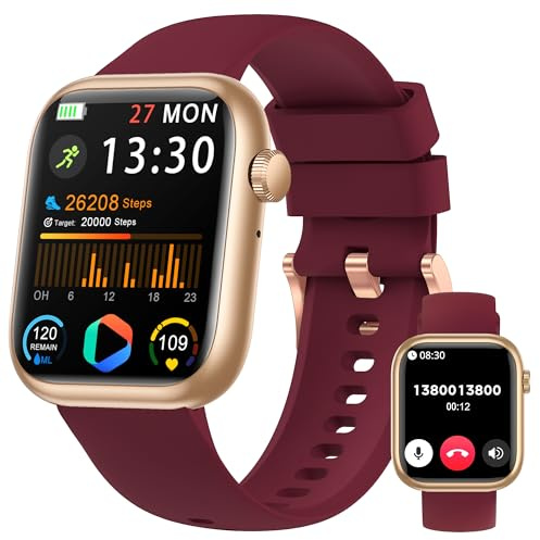 Reloj Inteligente Hombre Mujer, 1.83 Smartwatch con Llamadas Bluetooth/Presión Arterial/Pulsómetro/Monitor de Sueño, Podómetro, 123 Modo Deportivo, Impermeable IP68 Pulsera Actividad para Android iOS