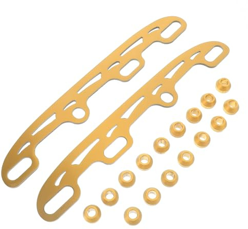 WESIEVYA Cuchillas de Patines de Hockey sobre Hielo de Acero Inoxidable Doradas Juego de 2 Palas Reemplazables de 290 Mm para Patines de Hielo Grandes Accesorios para Hockey