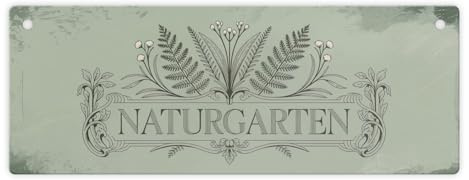 speecheese Metallschild Naturgarten Botanischer Garten Vintage Lustiges