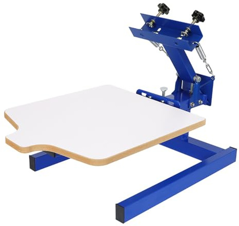 1 Färg 1 Station Screen Screen Printing Skärm Bordssats Justerbar Spänningsfjäder med Pall för DIY T Shirt Apparel Crafting