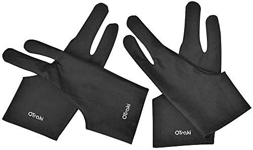 OTraki Drawing Glove, 4 Pack 9x21.5cm Zeichenhandschuh Elastisch Antifouling-Handschuh Artist Glove Zeichnen Künstler Handschuh für Grafiktablett Graphics Tablet Drawing Tablet Verfolgenbrett (L)