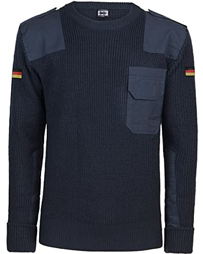 BWuM Bundeswehr Pullover mit Flaggen, Größe:M, Farbe:Navy Blau