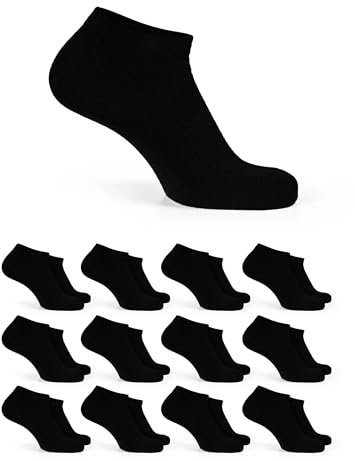 Basic Treasure 12 par sneakerstrumpor av bomull, unisex
