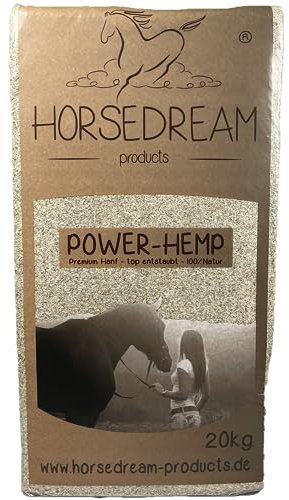 HORSEDREAM Power-Hemp super | Hanfeinstreu | für Pferde & Kleintiere - Hühner, Meerschweinchen, Kaninchen etc. | Top entstaubt & enorme Saugkraft