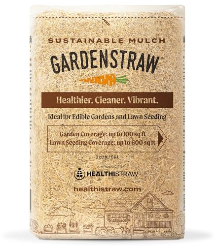 HealthiStraw GardenStraw, mantillo totalmente natural para jardines vibrantes, siembra de césped de verduras, ahorro de agua, supresión de malezas, de origen sostenible, limpieza a fondo