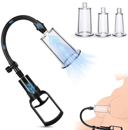 BDSMJOY Nipple Suckers with 3 Sizes Suckers Cups Vacuum Pump Clitoral Pump Adult Toy for Women