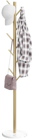 ELYKEN Porte Manteau sur Pieds Metal Dore Base en Marbre Stable