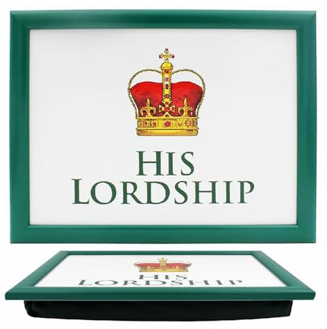 The Leonardo Collection His Lordship Petit plateau pour servir la nourriture et le petit déjeuner | Plateau confortable avec coussin | Plateau alimentaire durable pour manger sur les genoux | Plateau