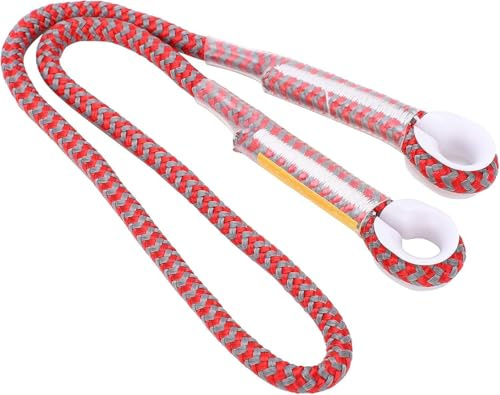 22KN Eye To Eye PreSewn Rock Climbing Rope, 80cm/31.5in Sling Loop Safety Rappelling Abseiling Cord 8.02mm/0.3in Diameter Tree Climbing Gear Arborist Rope Outdoor Gear Lanyard (Red, 2Pcs)