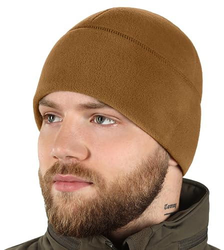 M-Tac Fleece Watch Cap - Tactical Beanie Hat Winter Skull Cap Cold Weather (Coyote Brown, M)