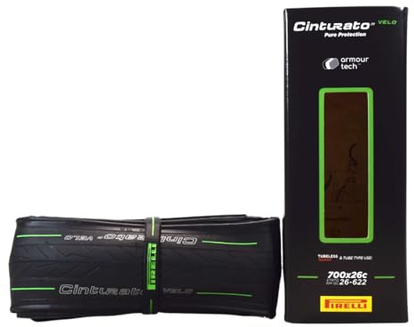 Pirelli Cinturato Velo TLR 26-622 (700 x 26c) Road Bicycle Tire - Great Protection for Long-Distances and Various Terrains - Armour Tech, Clincher Type, Tubeless Ready Bike Tire 700x26c