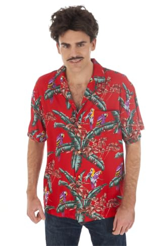 Chaks - Chemise hawaïenne pour homme, à manches courtes Tropical Party | Motifs exotiques, motifs floraux et tropicaux, look estival pour les festivals, les soirées à thème