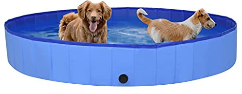 vidaXL Hundepool Faltbar Blau 200x30cm PVC Hunde Planschbecken Schwimmbad