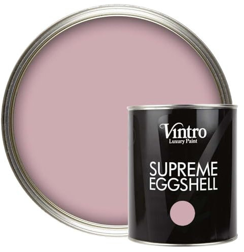 Vintro Paint | Satin Furniture Paint | Pink | Eggshell Paint | for Walls | Wood | Doors | Trim | 1 Litre (Albert Bridge - Dusky Pink)