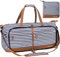 Lekesky Reisetasche Damen 100L Faltbare Reisetasche Weekender Sporttasche mit Schuhfach, wasserdichte Handgepäck Tasche/Sporttasche/Krankenhaustasche (Blau Gestreift)