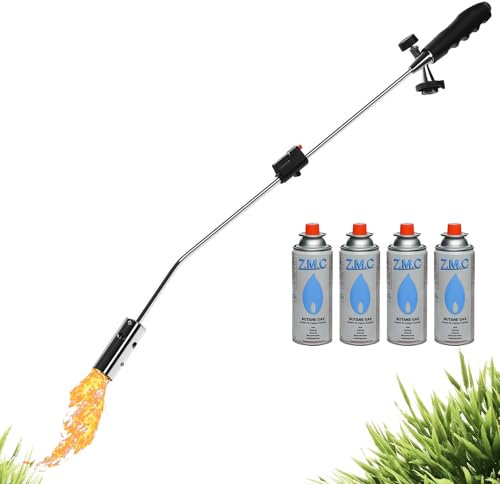 Diserbante Brucia Erbacce Unkrautreiniger Bruciatore + 4x Cartucce di Gas 227g MSF-1a Con Accensione-Piezo Dispositivo Infiammabile Pistola Spara Fiamma a Bunsen Ossidrica
