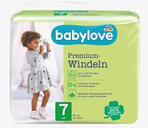 babylove Windeln Premium Gr. 7 XXL 16+ kg, 30 Stück (Nachfolger von 6+)