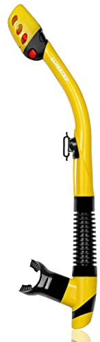 Supertrip Schnorchel Erwachsene Unisex Ventilschnorchel mit Kopfband-Clip Trockenschnorchel Erwachsene zum Schnorcheln, Apnoe und Tauchen（4-Farben）