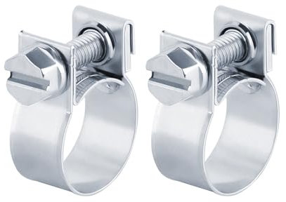 (22 – 24 mm), 2 fascette stringitubo in acciaio W1, mini morsetti per tubo del carburante (22 – 24 mm)